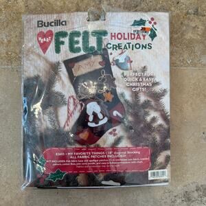 Bucilla Felt Holiday Creations Stocking Craft Kit Christmas DIY Sewing 18”